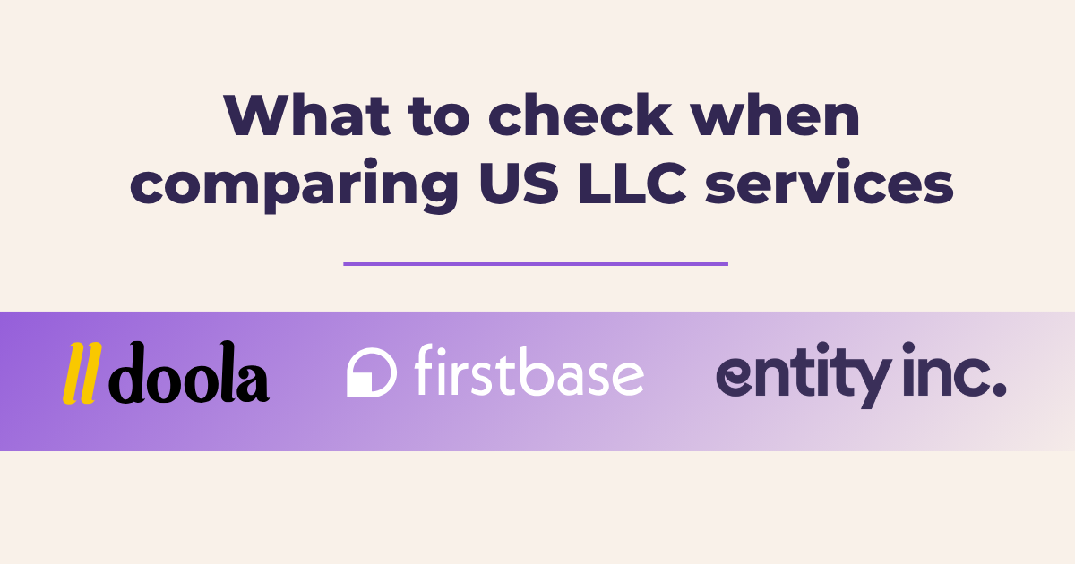 Doola vs Firstbase vs Entity Inc.: 2026 US LLC Service Review | Entity Inc.